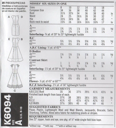 New Look Sewing Pattern 6094 Dress Fitted with Slim or Full Skirt Size 8-18 New - Picture 9 of 13