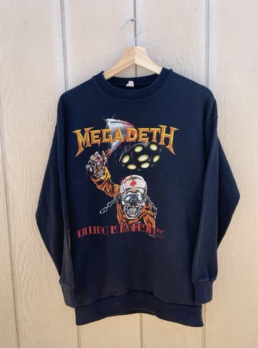 MEGADETH Killing Is My Business Sweater Size M 80s 1980s vintage concert t-shirt, vintage, single stitch, B+ condition
