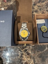 Breitling Superocean 44 Yellow Dial A17367 Automatic Steel Bracelet Box & Papers