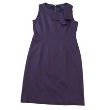 Elie Tahari Dress Size 10 Wool Blend Sheath Career Purple