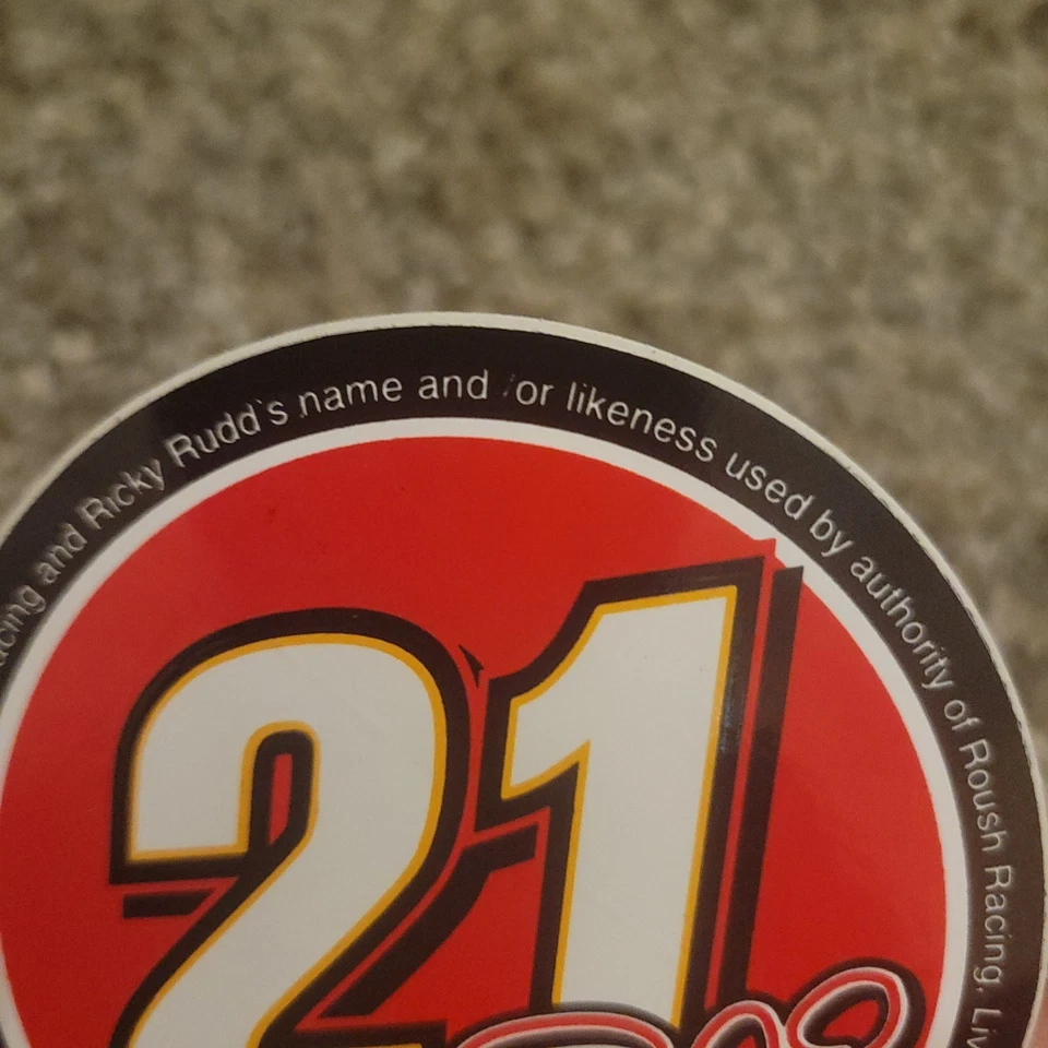 Lote de 20 calcomanías rojas redondas de 3" Ricky Rudd #21 NUEVAS Foto 4 de 4