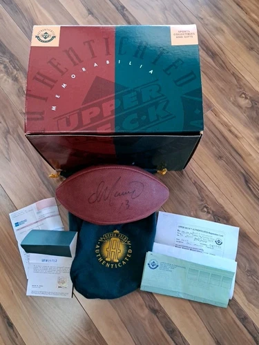 Vintage 1996 Upper Deck Dan Marino Signed Football W/ LOA Halogram