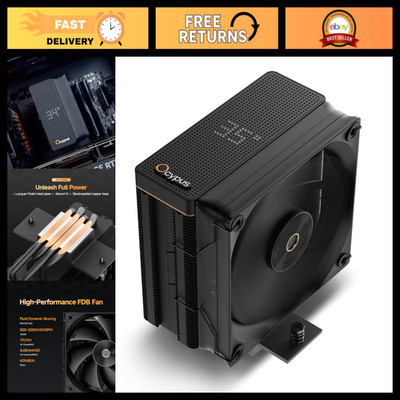 High-Performance CPU Cooler with Display, Single Tower Design for Gaming PC Buil