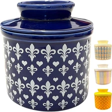 Butter Crock with Lid for Countertop, Butter Keeper Crock with Water, French But
