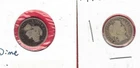 TWO BARBER DIMES:  1916-P and 1908-P, .145 Troy Oz ASW ~ $11+ of SILVER