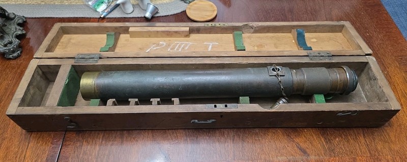 ORIGINAL No 24 PATENT 1902 WWI ROSS. LONDON BRASS  Telescope  WOOD CASE