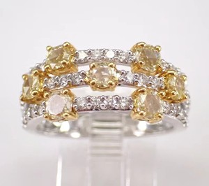 Authentic 2Ct Round Cut Lab-Created Citrine Stackable Wedding Band 14K White Gold Plated