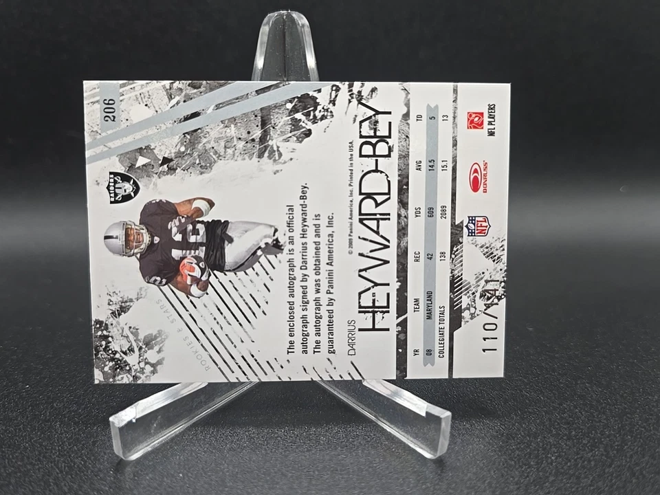 2009 Donruss Rookies & Stars Rookie /141 Darrius Heyward-Bey #206 Auto RC - Image 4 of 4