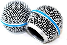 Weymic Replacement Blue Steel Mesh Microphone Grill Head for Blue, Silver