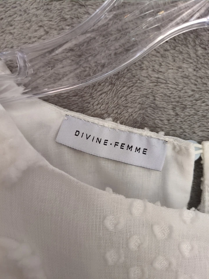 Vestido Divine Mujer Talla XS Melanie Nupcial Blanco Punto Suizo Texturizado Ángel Foto 2 de 4