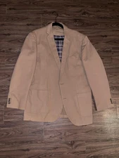 Johnston & Murphy Blazer Mens Large Tan Cotton Casual Sport Coat JM11C