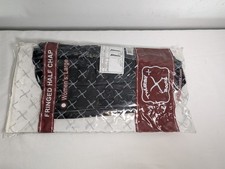 NEW Twisted X Women's Half Chaps 17" Black Leather Fringed Large