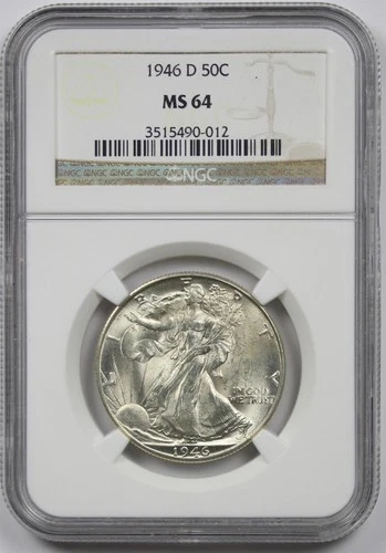 1946-D 50C NGC MS 64 Liberty Walking Half Dollar