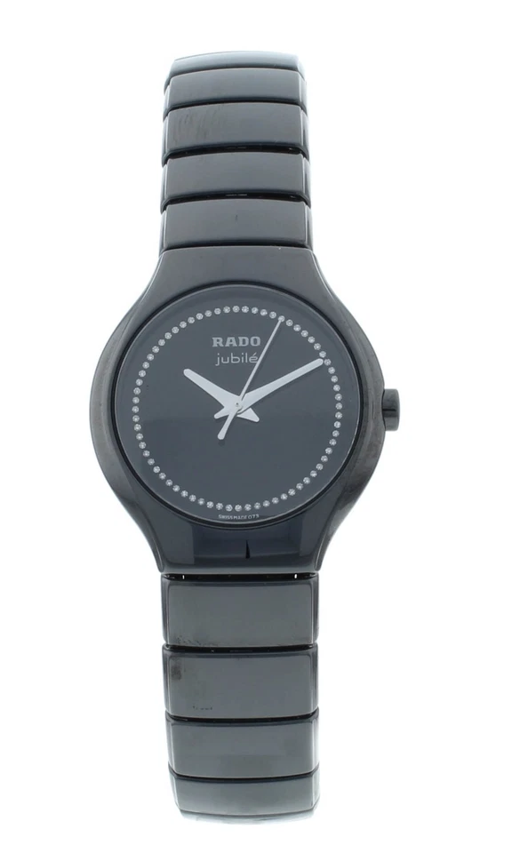 Rado True Jubile 27mm Ceramic Black Diamond Dial Quartz Ladies Watch R27655732