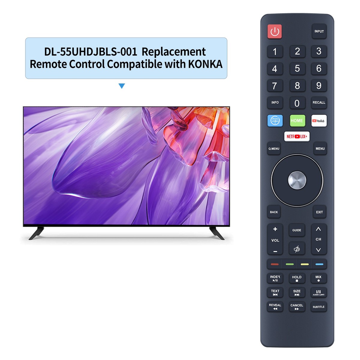 New Replacement Remote Control For duAL KONKA DL-55UHDJBLS-001