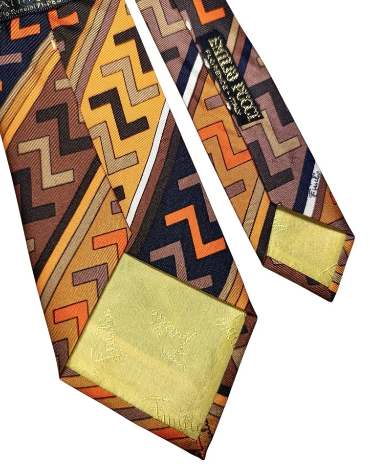 Emilio Pucci Luxury Vintage Tie Silk 100% Extremely Rare Piece 70s-80s Perfect - Imagen 4 de 4