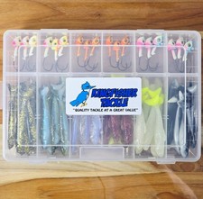 (79) Egret Baits Wedgetail 3-1/2" Mann's Jigs 3/8 oz Kit Wedgetail Mimics Mullet