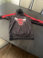 Chicago Bulls Size-S Black And Red Hoodie