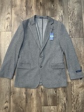 168 Stafford Classic Fit Suit Blazer Men s Size 42 Reg Charcoal Herringbone