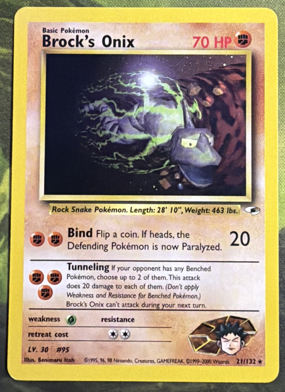 Brock’s Onix Rare 21/132 - Gym Heroes - Near Mint