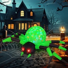 9FT Width Halloween Inflatables Outdoor Decorations Spider Blow Up Yard Decor...