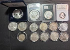 Lot of Morgan & Peace Silver Dollars, plus Silver Liberty, Franklin & Kennedy.