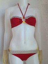 Victoria's Secret Swimsuit Bikini Set Sizes XS/S Red Checkered Bandeau