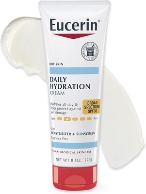 Eucerin Daily Hydration Broad Spectrum SPF 30 Sunscreen Body Cream for Dry Skin,