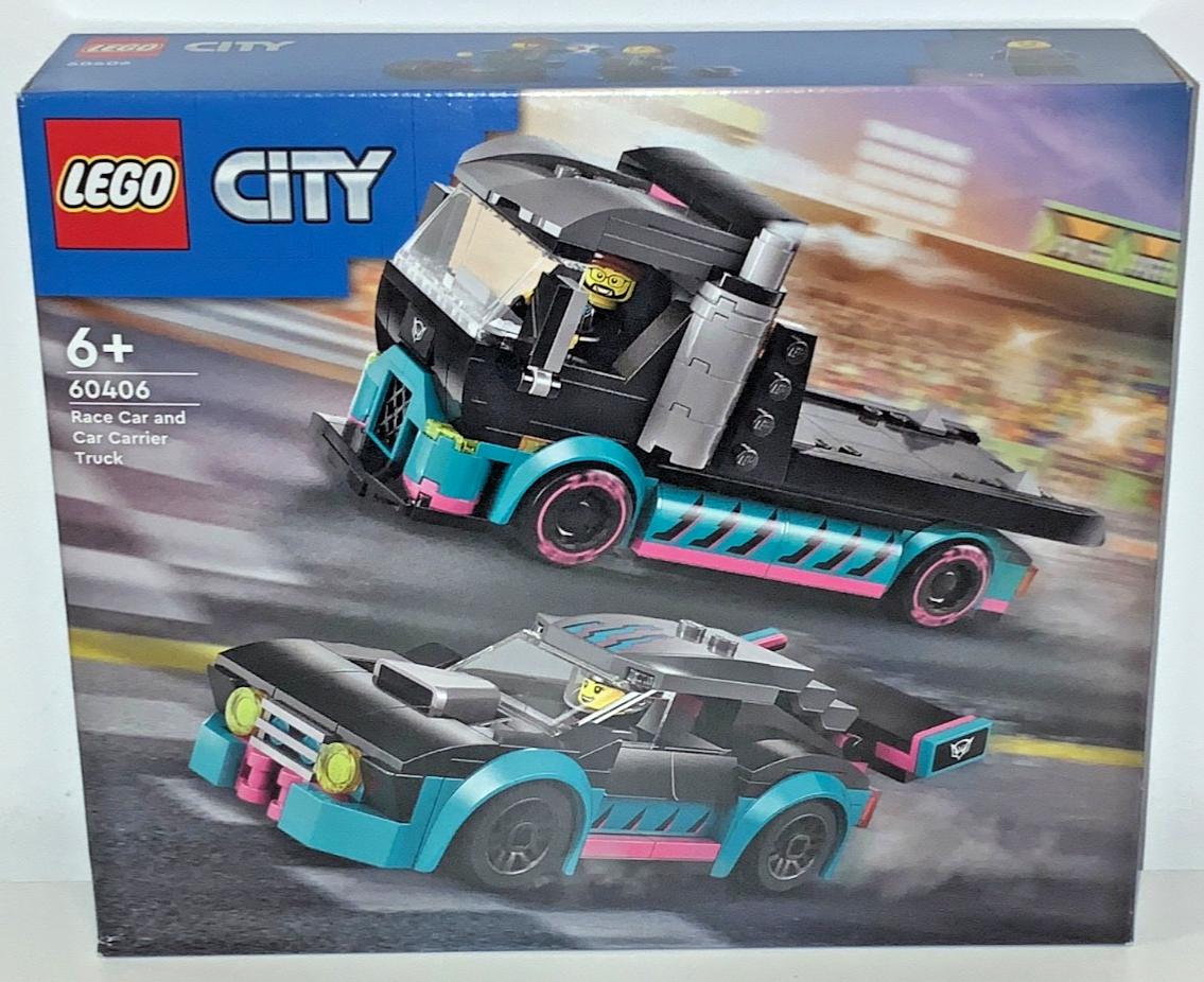 LEGO City 60406 Rennwagen- und Autotransporter-Spielset, 328 Teile - Bild 6