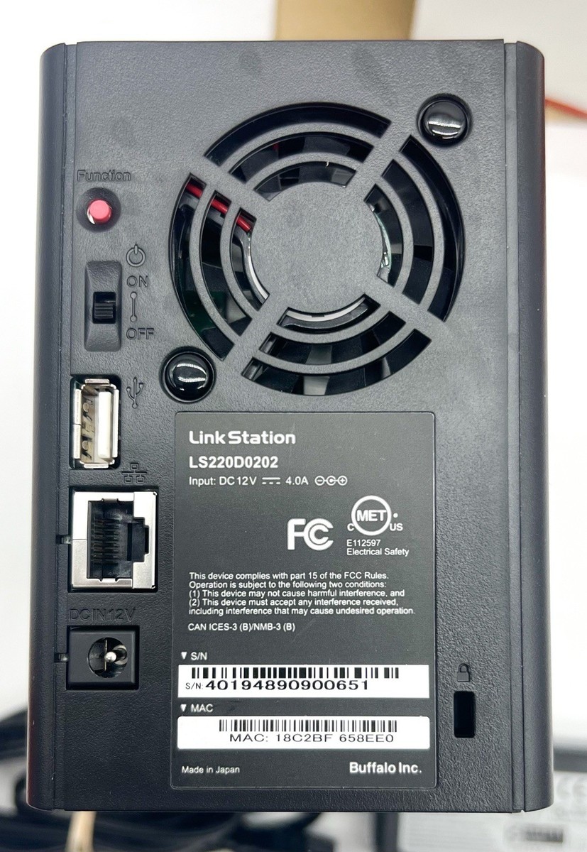Buffalo LinkStation 220 2tb Personal Cloud Storage W/ Hard Drives