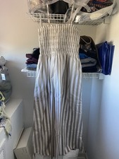 LOFT maxi Dress Tan And White Striped Pattern XS