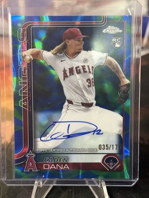 Caden Dana 2025 Topps Chrome RC AUTO BLUE/GREEN Lava REFRACTOR 046/175 z71