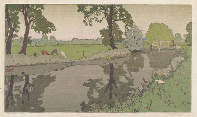 #ad #ad Frank Morley Fletcher : Wiston River : Arts and Crafts : Woodcut Print $48.99