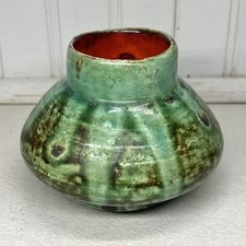 Vintage Studio Art Pottery Small Vase Green R...