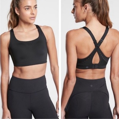 Athleta Phenomena High Impact Padded Sports Black Bra Size 36DD