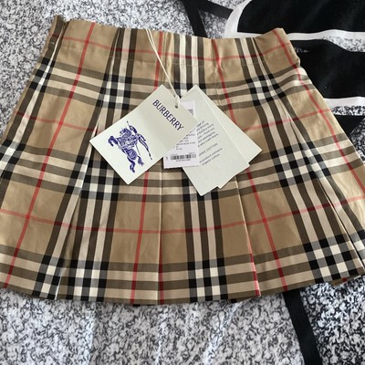 Burberry Mädchen Karo Rock in Beige Alter 4 Jahre Neu mit Etikett und Rubbelkarte