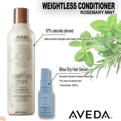 Aveda Rosemary Mint Conditioner + Smooth Infusion Perfect Blow Dry Hair Spray