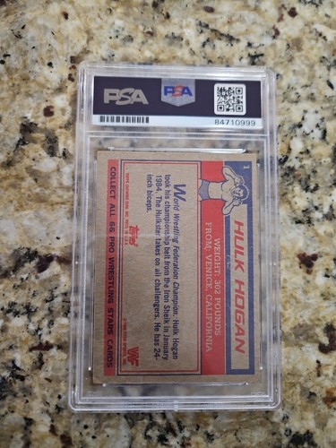 1985 Topps WWF Hulk Hogan #1 Autographed Card PSA 10 - Picture 2 of 3
