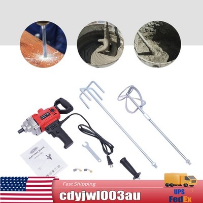 1050W Corded Electric Drill Mixer 6-Speed 1050RPM with 2 Paddles