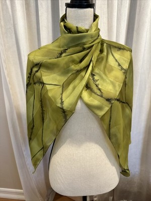 NEW LORENZO Women's Scarf Green Made In Italy  