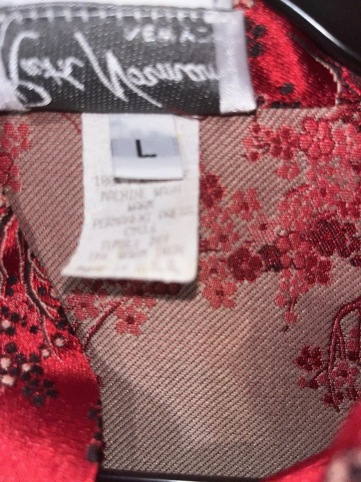 Chaqueta De Colección Ruth Norman NY Mujer Talla Grande Estilo Kimono Roja Floral Hecha en EE. UU. Foto 4 de 4