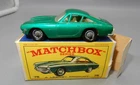 Vintage MATCHBOX No 75 green FERRARI BERLINETTA in original box (K)