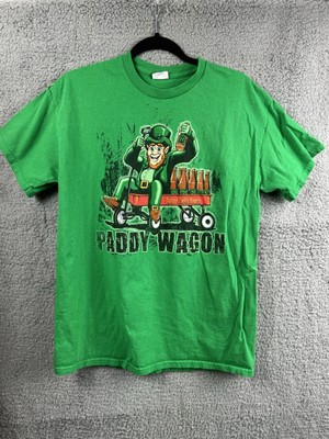 Pappy s Paddy Wagon St. Patrick's T Shirt M Medium Leprechaun Gildan VTG Y2K