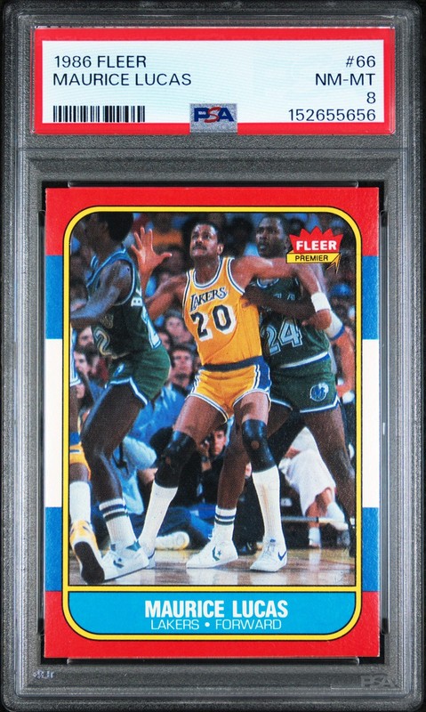 1986 FLEER #66 MAURICE LUCAS PSA 8