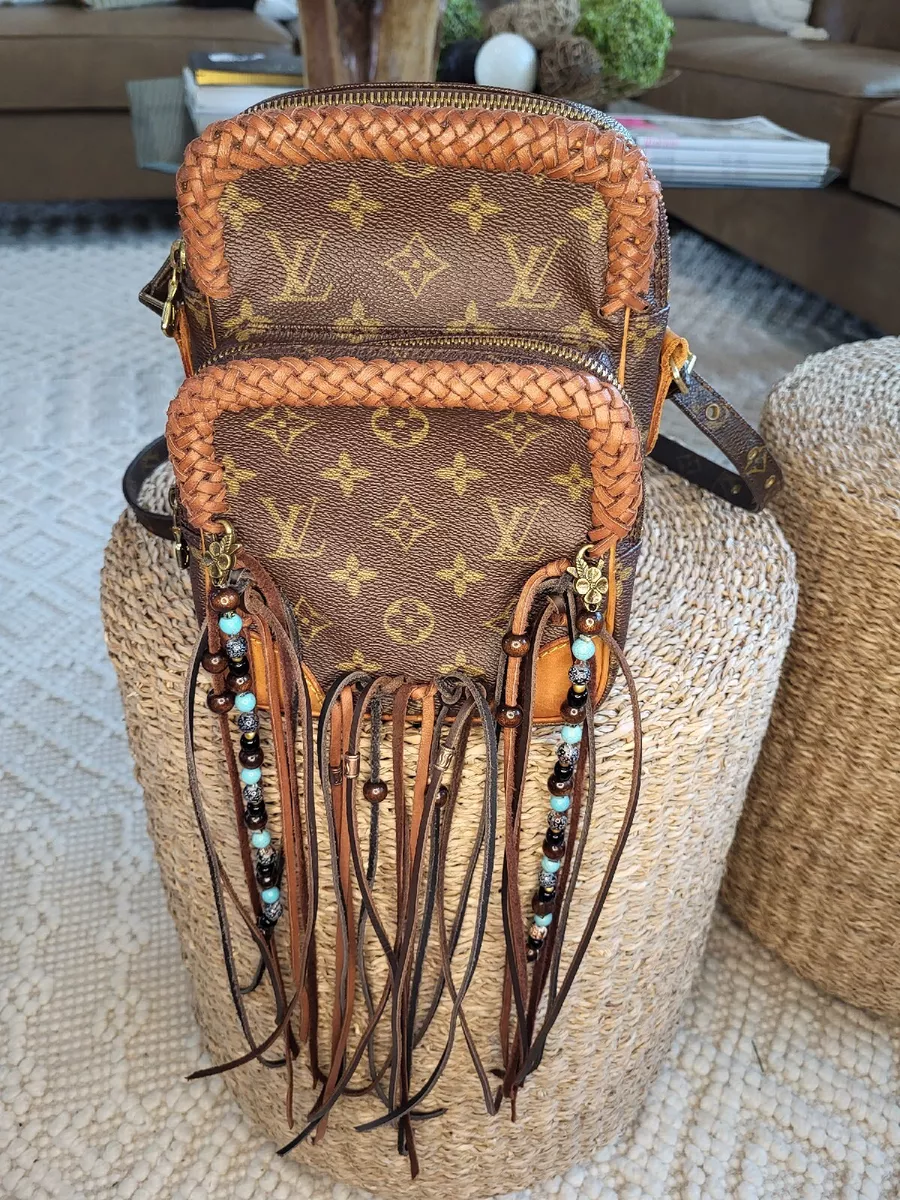 Vintage Boho Authentic Louis Vuitton Fringe Crossbody Bag Purse