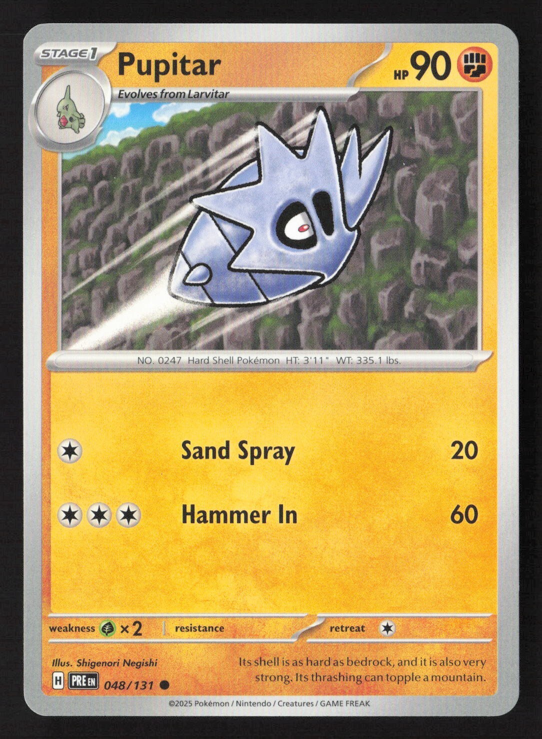Pokemon TCG Pupitar 048/131 -Prismatic Evolutions - Regular Non-Holo Card