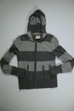 Women's Pink Rose Gray Long Sleeve Hooded Jacket Large EUC