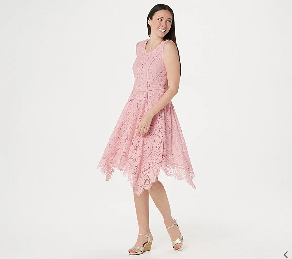 Lace midi dress petite cheap