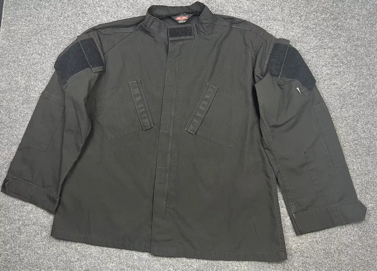 Tru Spec Tactical Field Jacket Black Waterproof Professional Grade Rip Stop XL