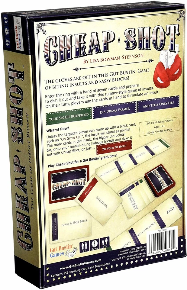 Cheap Shot The Gut Bustin' Game of Insult Rummy  - Image 2 of 2